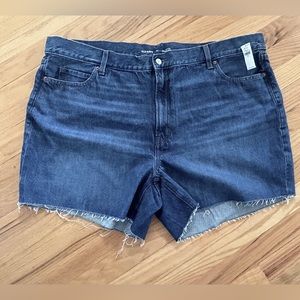 Plus 22 Women Old Navy Jean Shorts High-Rise Slouchy Straight Cutoff Denim Jorts
